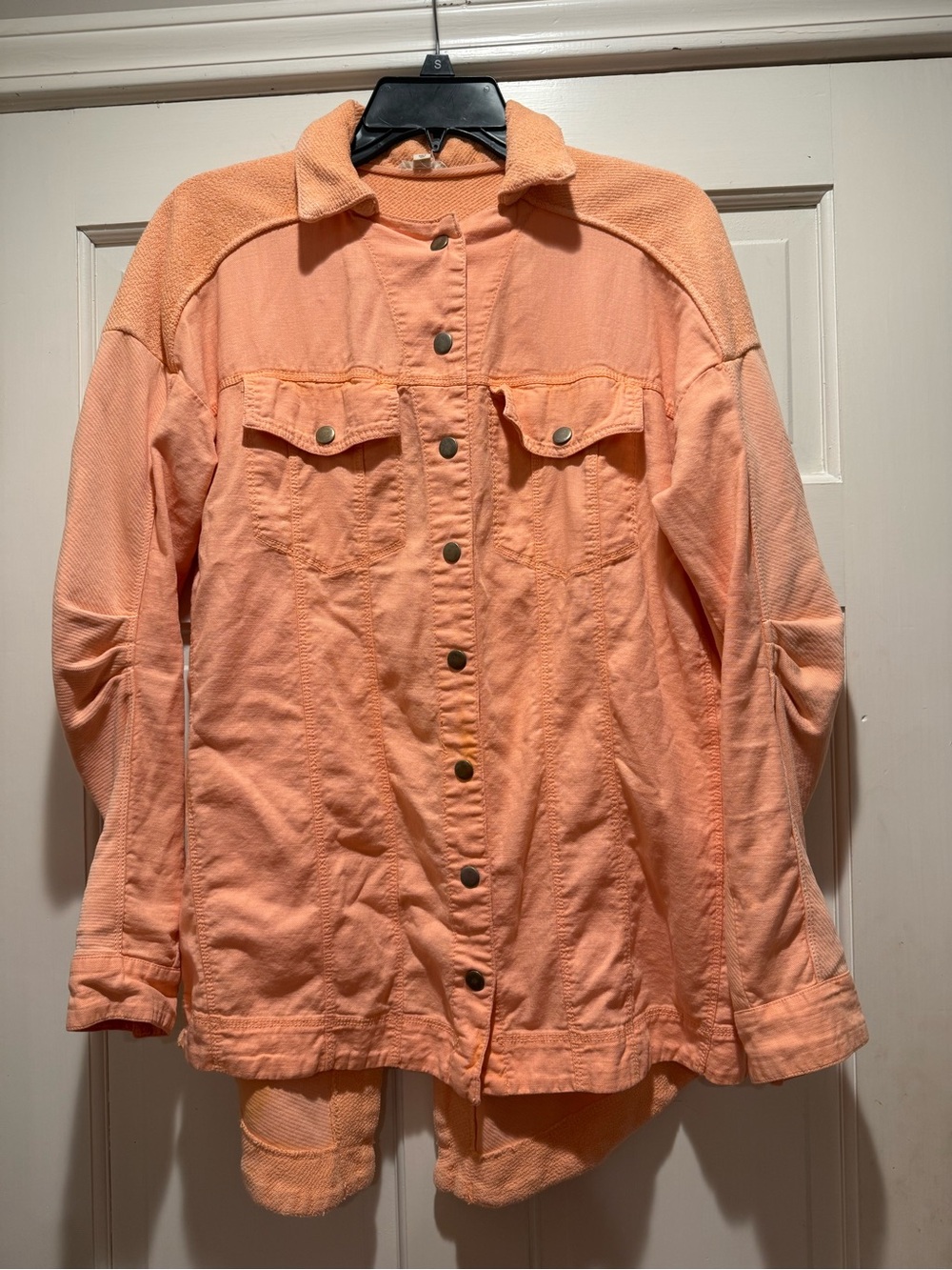 Pilcro Anthropologie Women’s Peach Utility Button-Front Jacket